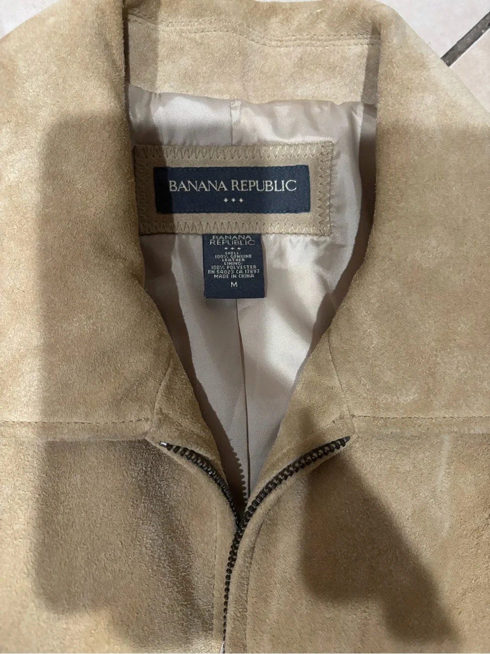 Banana Republic Men's Tan Suede Zip Jacket